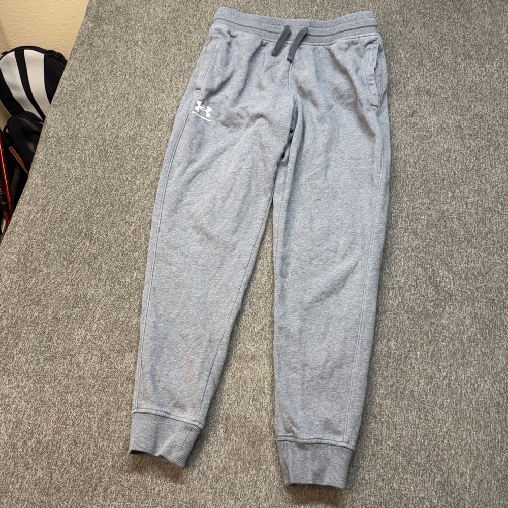 Under Armour Mens Rival Fleece Joggers Gray Loose Fit Sweatpants Large 1293